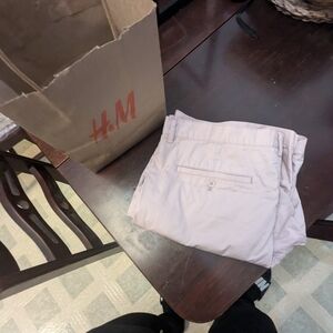 H&M soft pink Chino shorts.